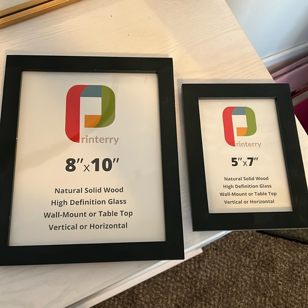 black wooden picture frames, set of two
